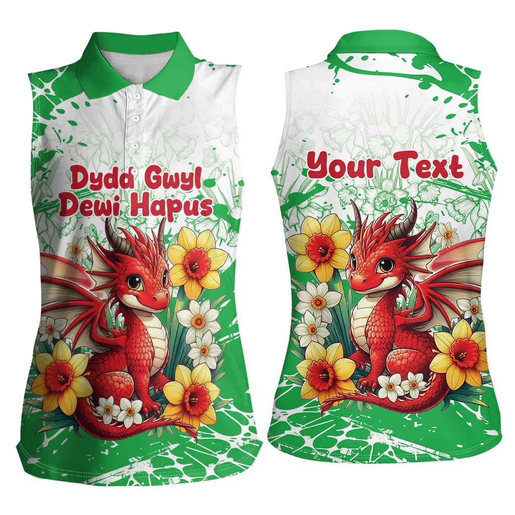 Wales Saint David’s Day Personalized Women Sleeveless Polo Shirt Funny Welsh Dragon Daffodil - Wonder Print Shop