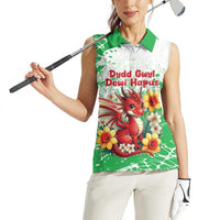Wales Saint David’s Day Personalized Women Sleeveless Polo Shirt Funny Welsh Dragon Daffodil - Wonder Print Shop