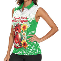 Wales Saint David’s Day Personalized Women Sleeveless Polo Shirt Funny Welsh Dragon Daffodil - Wonder Print Shop