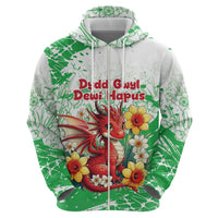 Wales Saint David’s Day Personalized Zip Hoodie Funny Welsh Dragon Daffodil - Wonder Print Shop