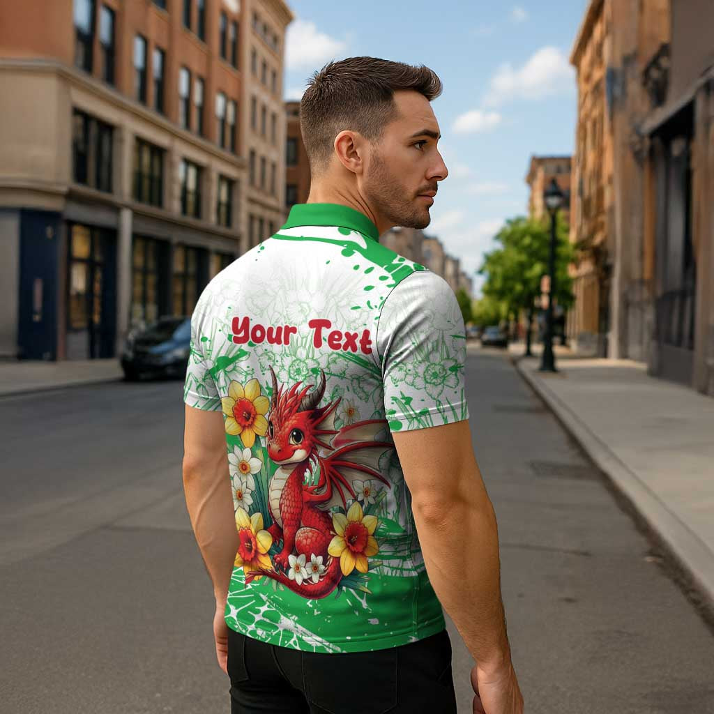 Wales Saint David’s Day Personalized Zipper Polo Shirt Funny Welsh Dragon Daffodil - Wonder Print Shop