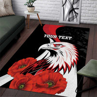 Personalized Poland Eagle Area Rug Rzeczpospolita Polska Poppy Flower