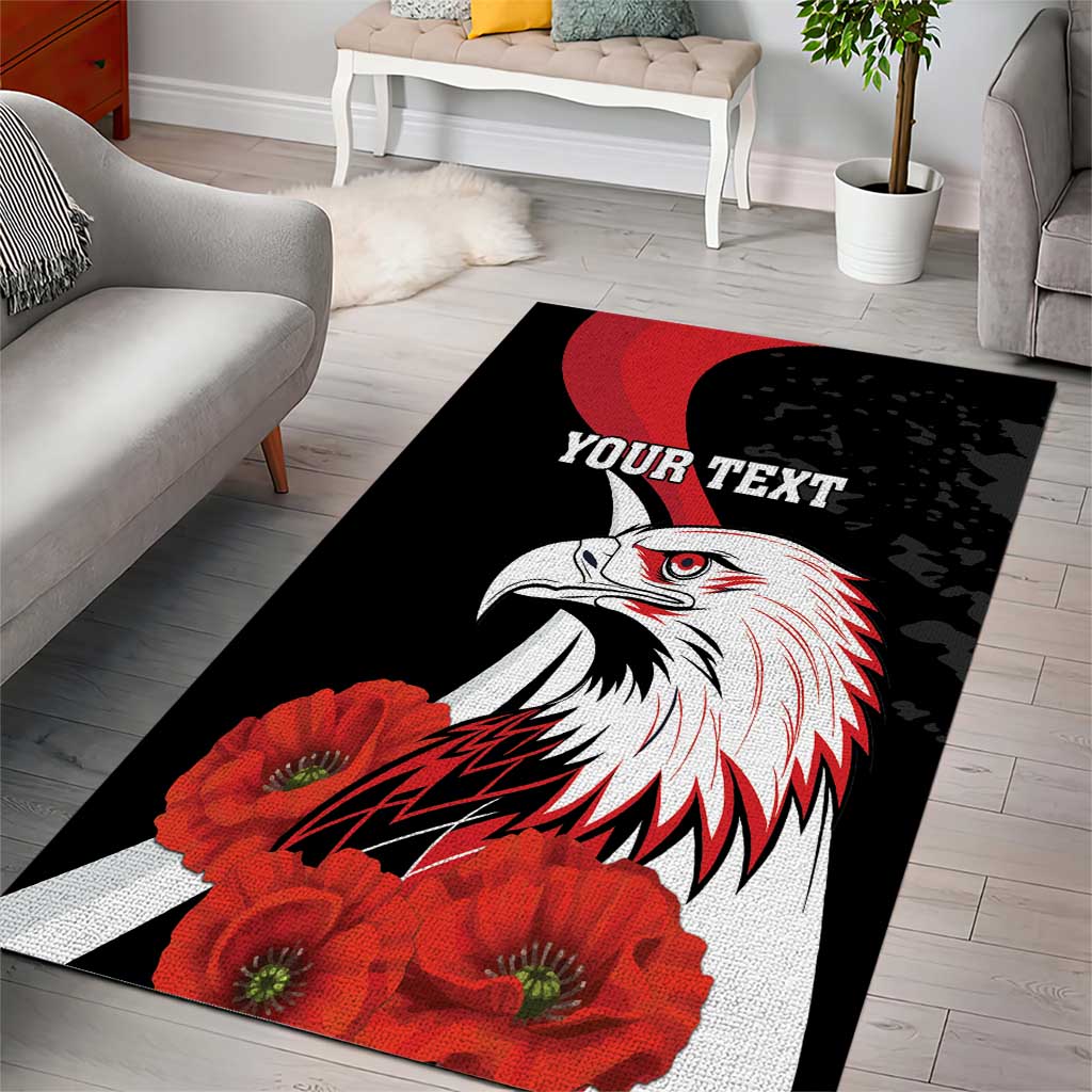 Personalized Poland Eagle Area Rug Rzeczpospolita Polska Poppy Flower
