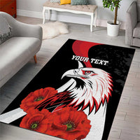 Personalized Poland Eagle Area Rug Rzeczpospolita Polska Poppy Flower