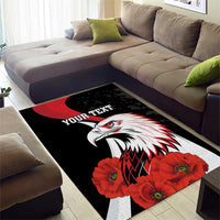 Personalized Poland Eagle Area Rug Rzeczpospolita Polska Poppy Flower