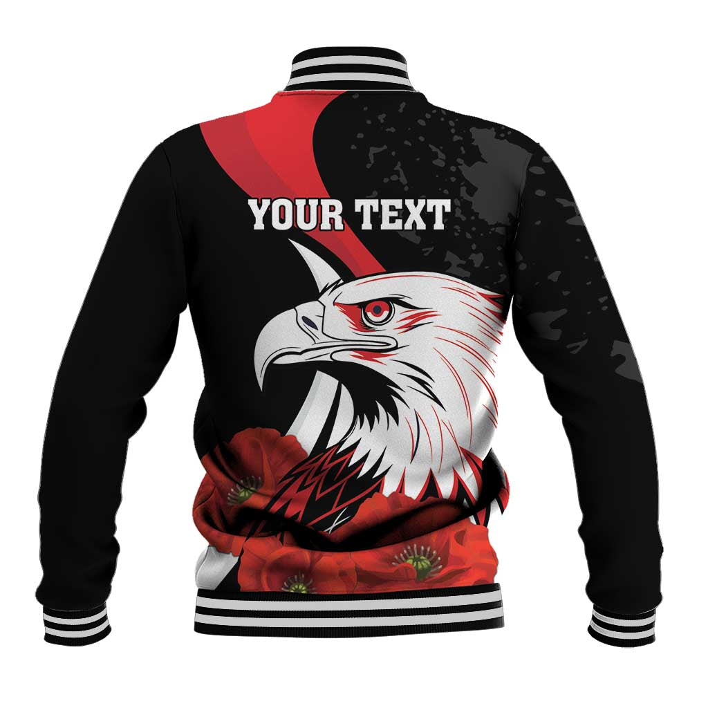 Personalized Poland Eagle Baseball Jacket Rzeczpospolita Polska Poppy Flower