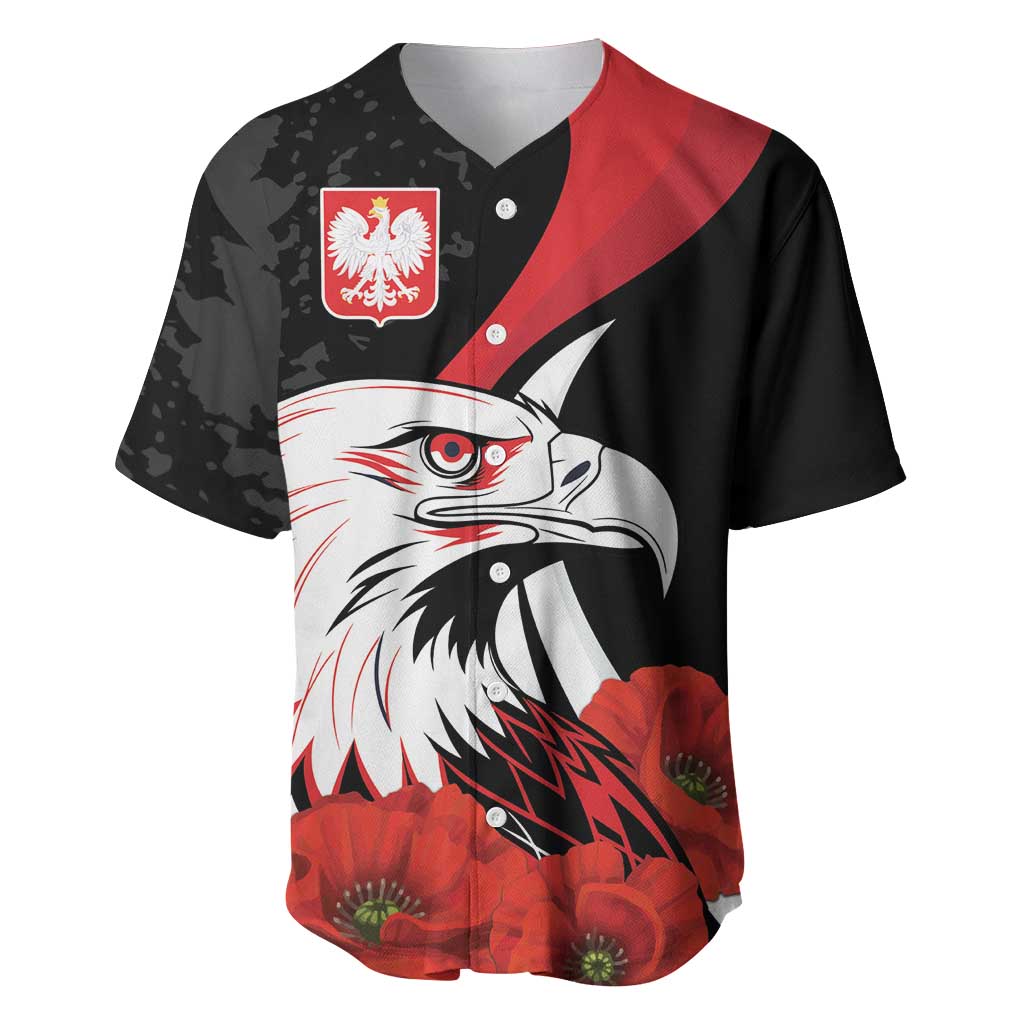Personalized Poland Eagle Baseball Jersey Rzeczpospolita Polska Poppy Flower