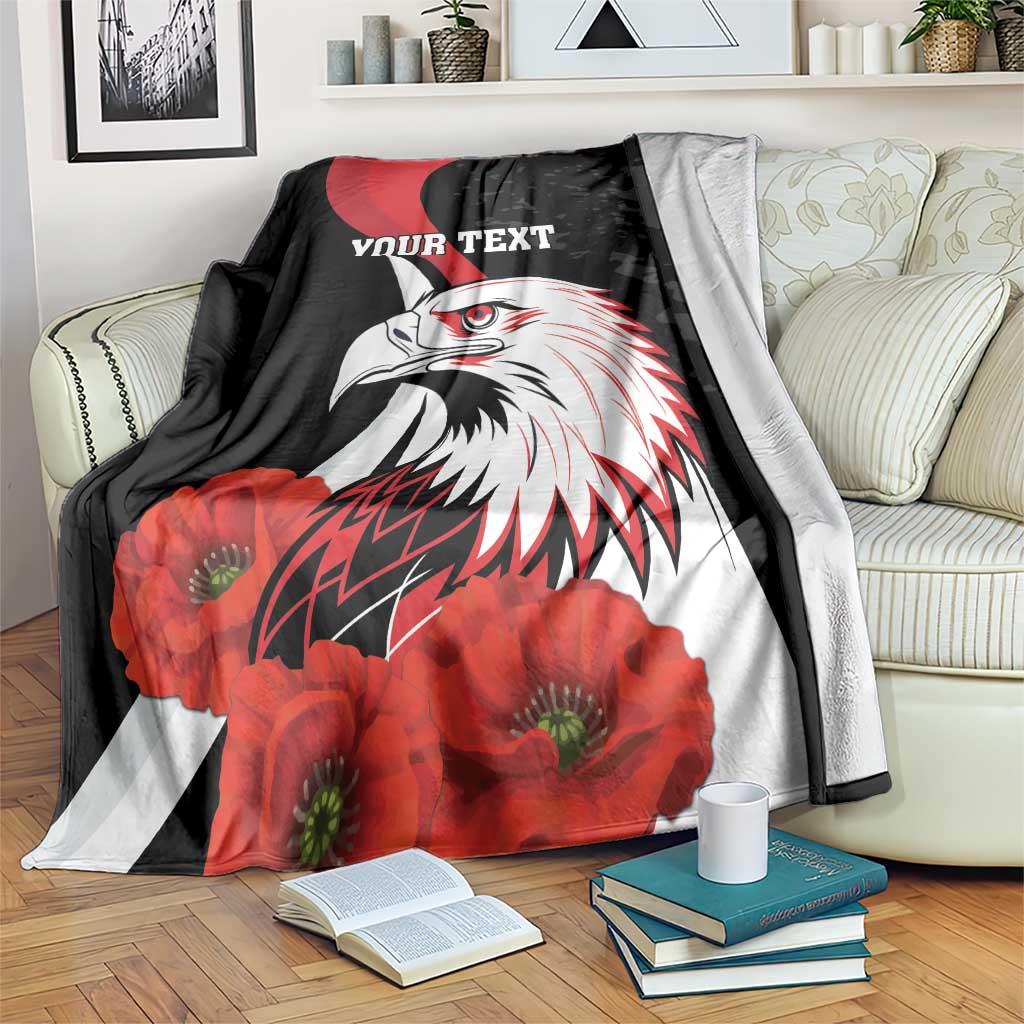 Personalized Poland Eagle Blanket Rzeczpospolita Polska Poppy Flower