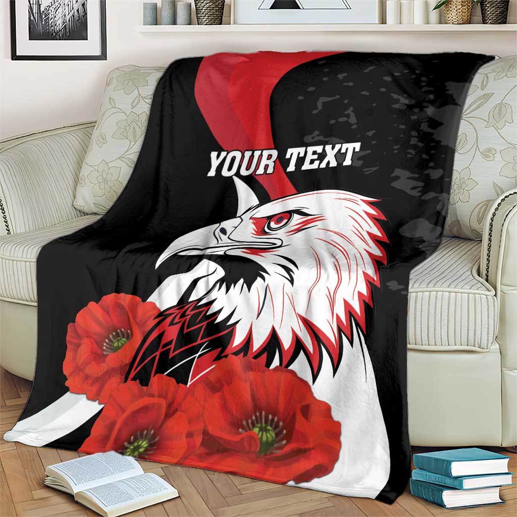 Personalized Poland Eagle Blanket Rzeczpospolita Polska Poppy Flower