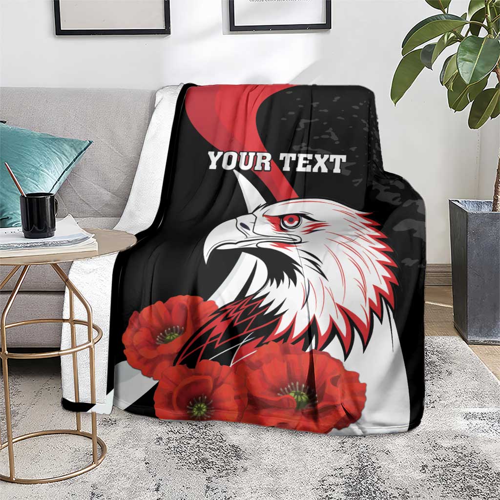 Personalized Poland Eagle Blanket Rzeczpospolita Polska Poppy Flower