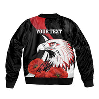 Personalized Poland Eagle Bomber Jacket Rzeczpospolita Polska Poppy Flower