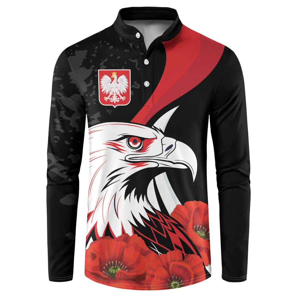 Personalized Poland Eagle Button Sweatshirt Rzeczpospolita Polska Poppy Flower