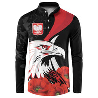 Personalized Poland Eagle Button Sweatshirt Rzeczpospolita Polska Poppy Flower