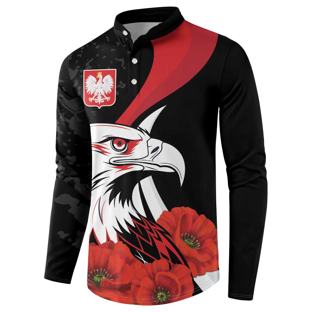 Personalized Poland Eagle Button Sweatshirt Rzeczpospolita Polska Poppy Flower