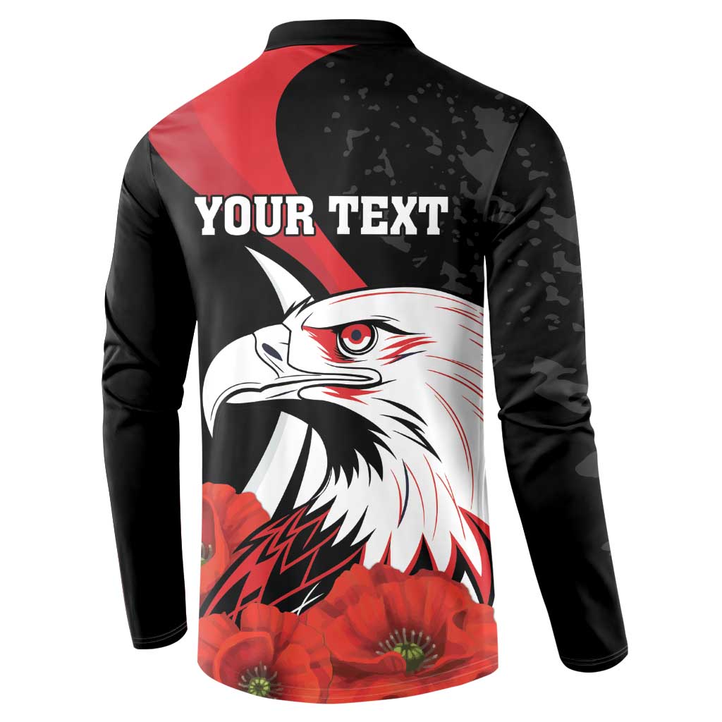 Personalized Poland Eagle Button Sweatshirt Rzeczpospolita Polska Poppy Flower