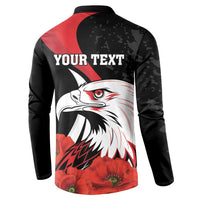 Personalized Poland Eagle Button Sweatshirt Rzeczpospolita Polska Poppy Flower