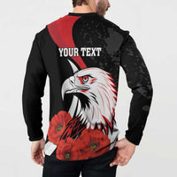 Personalized Poland Eagle Button Sweatshirt Rzeczpospolita Polska Poppy Flower