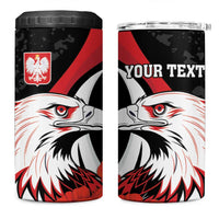 Personalized Poland Eagle 4 in 1 Can Cooler Tumbler Rzeczpospolita Polska Poppy Flower