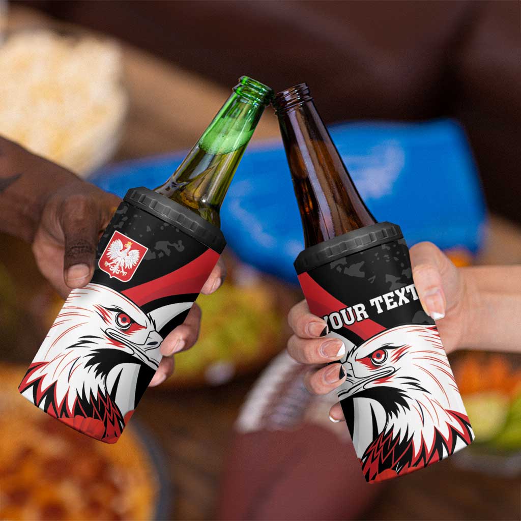 Personalized Poland Eagle 4 in 1 Can Cooler Tumbler Rzeczpospolita Polska Poppy Flower