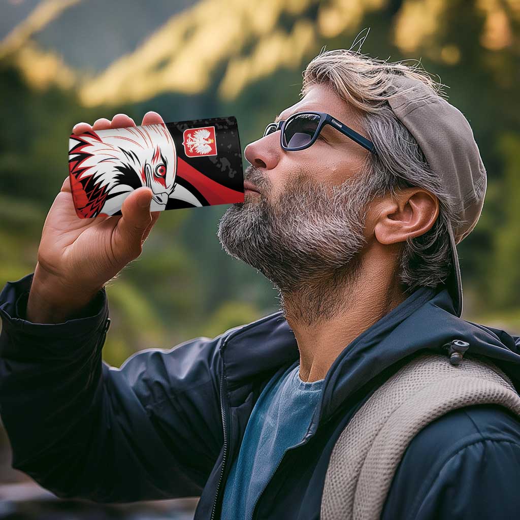 Personalized Poland Eagle 4 in 1 Can Cooler Tumbler Rzeczpospolita Polska Poppy Flower