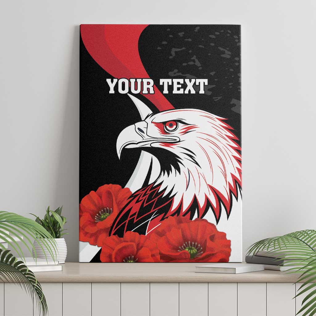 Personalized Poland Eagle Canvas Wall Art Rzeczpospolita Polska Poppy Flower