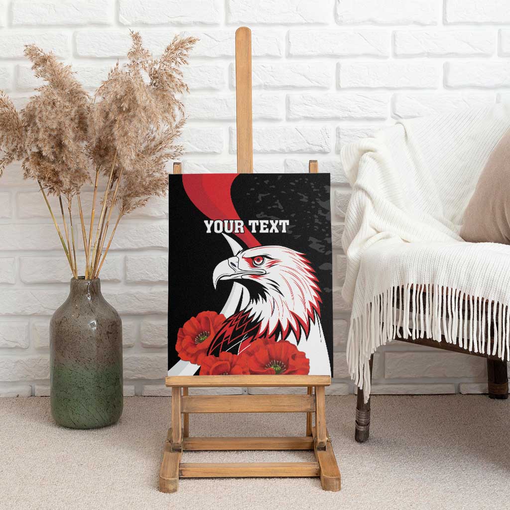 Personalized Poland Eagle Canvas Wall Art Rzeczpospolita Polska Poppy Flower