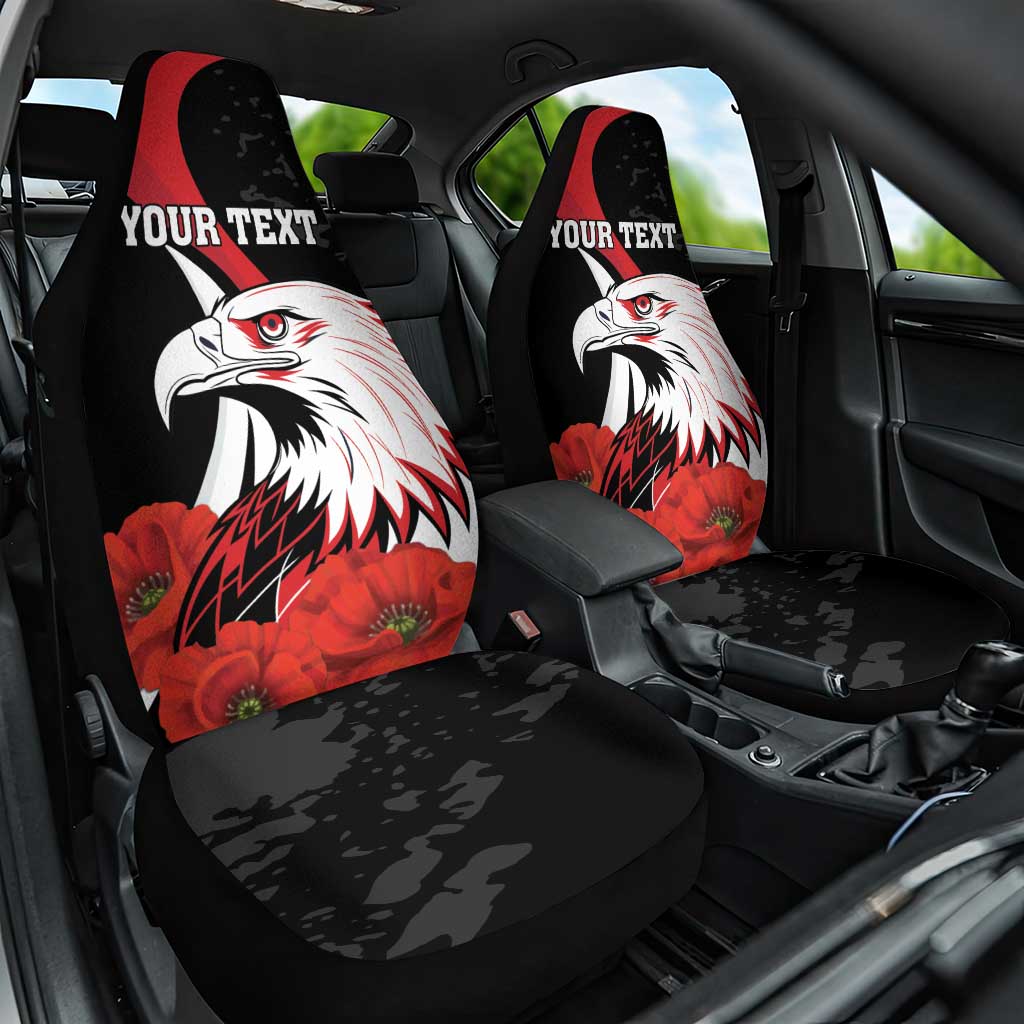 Personalized Poland Eagle Car Seat Cover Rzeczpospolita Polska Poppy Flower