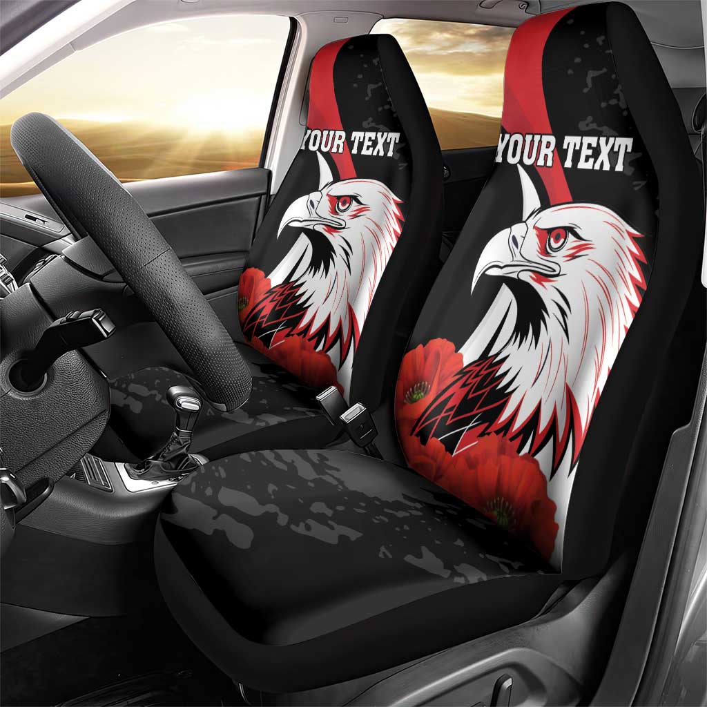 Personalized Poland Eagle Car Seat Cover Rzeczpospolita Polska Poppy Flower