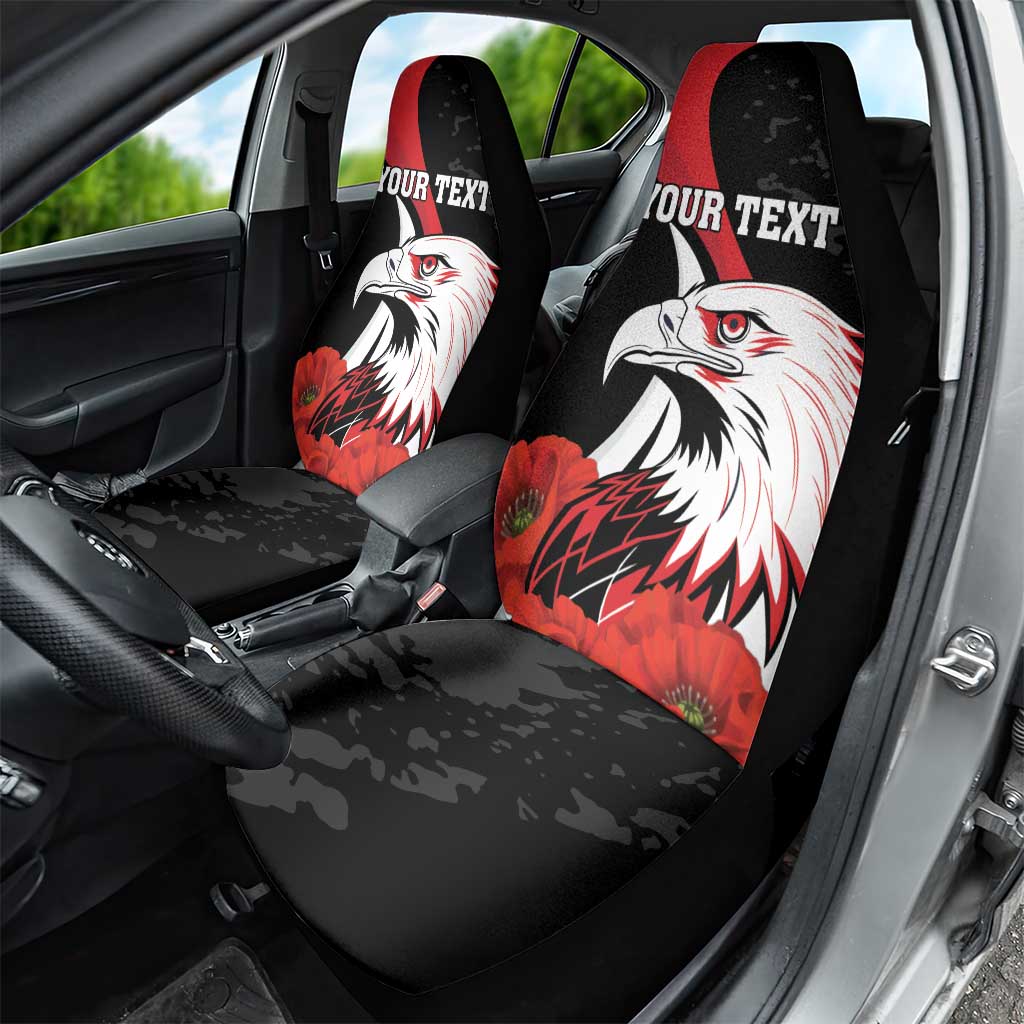 Personalized Poland Eagle Car Seat Cover Rzeczpospolita Polska Poppy Flower