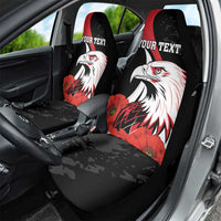 Personalized Poland Eagle Car Seat Cover Rzeczpospolita Polska Poppy Flower