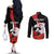 Personalized Poland Eagle Couples Matching Off The Shoulder Long Sleeve Dress and Long Sleeve Button Shirt Rzeczpospolita Polska Poppy Flower