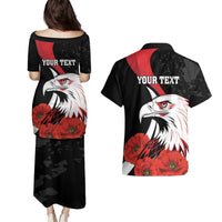 Personalized Poland Eagle Couples Matching Puletasi and Hawaiian Shirt Rzeczpospolita Polska Poppy Flower