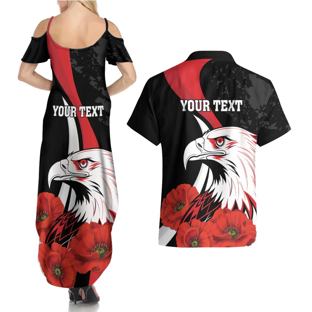 Personalized Poland Eagle Couples Matching Summer Maxi Dress and Hawaiian Shirt Rzeczpospolita Polska Poppy Flower