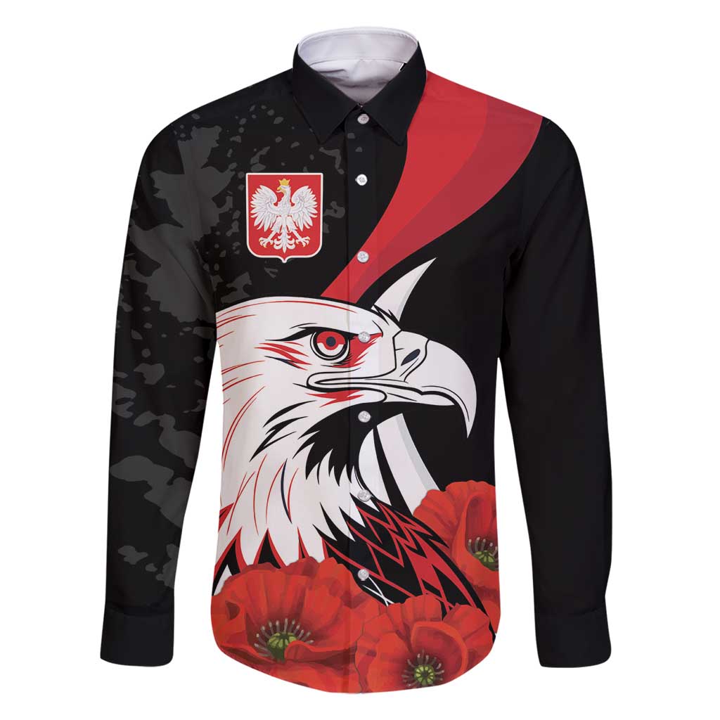 Personalized Poland Eagle Family Matching Long Sleeve Bodycon Dress and Hawaiian Shirt Rzeczpospolita Polska Poppy Flower