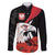 Personalized Poland Eagle Family Matching Off The Shoulder Long Sleeve Dress and Hawaiian Shirt Rzeczpospolita Polska Poppy Flower