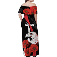 Personalized Poland Eagle Family Matching Off Shoulder Maxi Dress and Hawaiian Shirt Rzeczpospolita Polska Poppy Flower