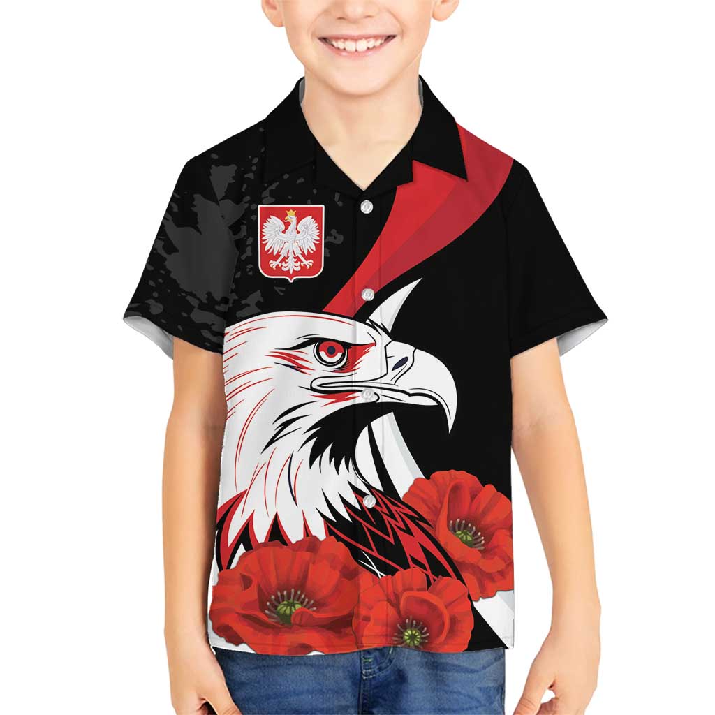 Personalized Poland Eagle Family Matching Off Shoulder Short Dress and Hawaiian Shirt Rzeczpospolita Polska Poppy Flower
