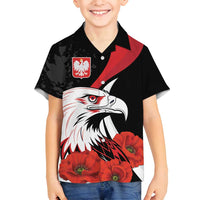 Personalized Poland Eagle Family Matching Off Shoulder Short Dress and Hawaiian Shirt Rzeczpospolita Polska Poppy Flower