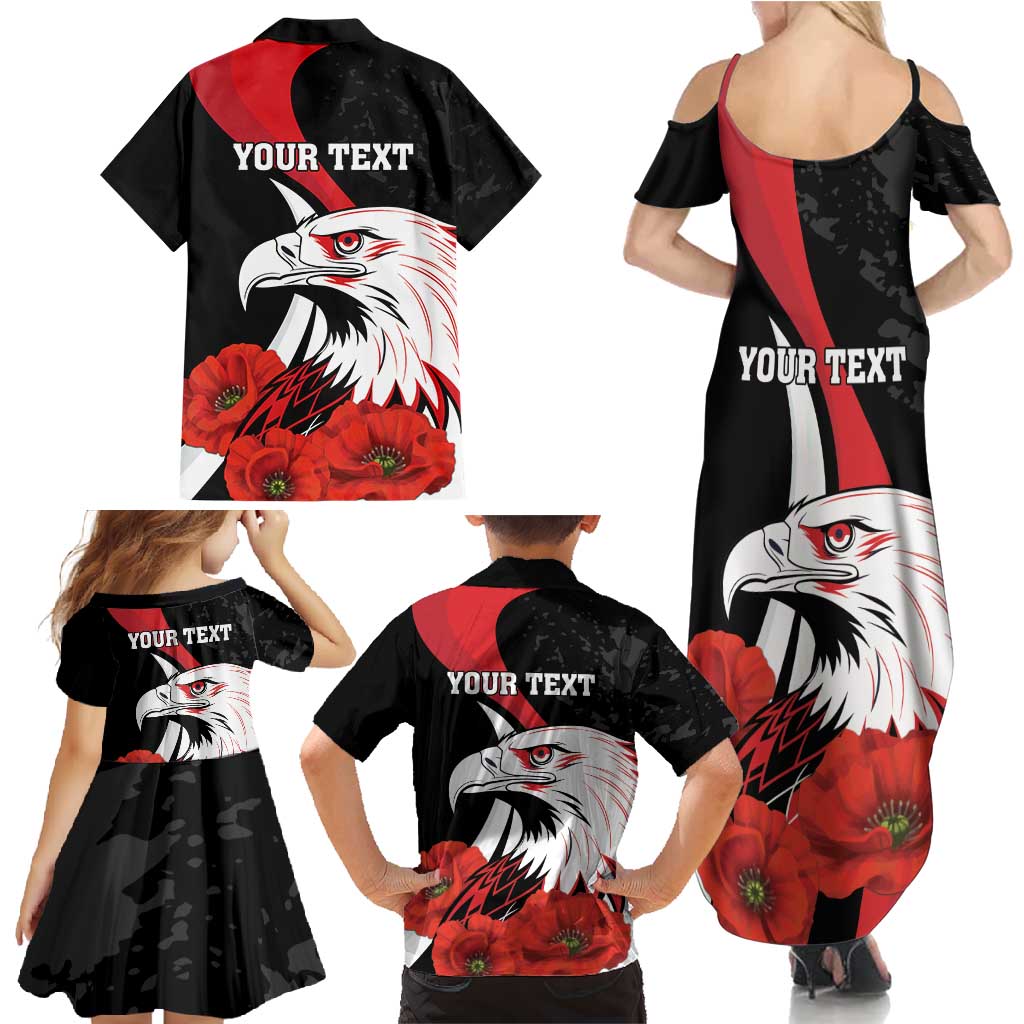 Personalized Poland Eagle Family Matching Summer Maxi Dress and Hawaiian Shirt Rzeczpospolita Polska Poppy Flower