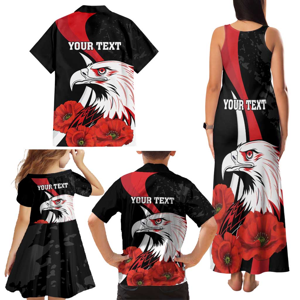 Personalized Poland Eagle Family Matching Tank Maxi Dress and Hawaiian Shirt Rzeczpospolita Polska Poppy Flower