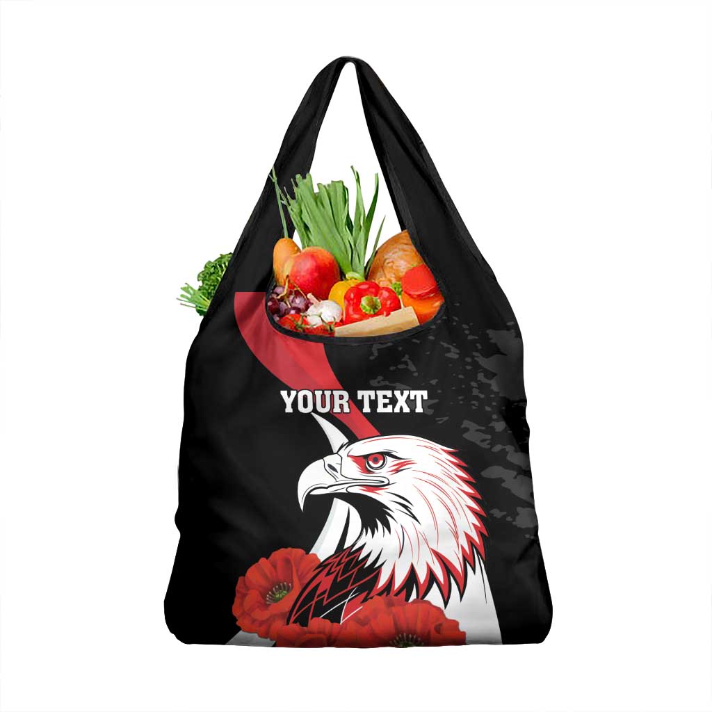 Personalized Poland Eagle Grocery Bag Rzeczpospolita Polska Poppy Flower