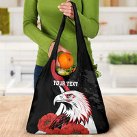 Personalized Poland Eagle Grocery Bag Rzeczpospolita Polska Poppy Flower