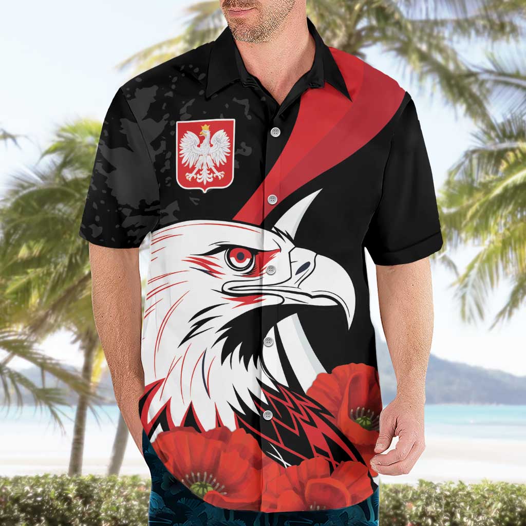 Personalized Poland Eagle Hawaiian Shirt Rzeczpospolita Polska Poppy Flower