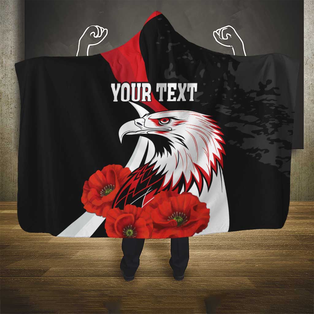 Personalized Poland Eagle Hooded Blanket Rzeczpospolita Polska Poppy Flower