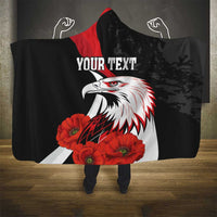 Personalized Poland Eagle Hooded Blanket Rzeczpospolita Polska Poppy Flower