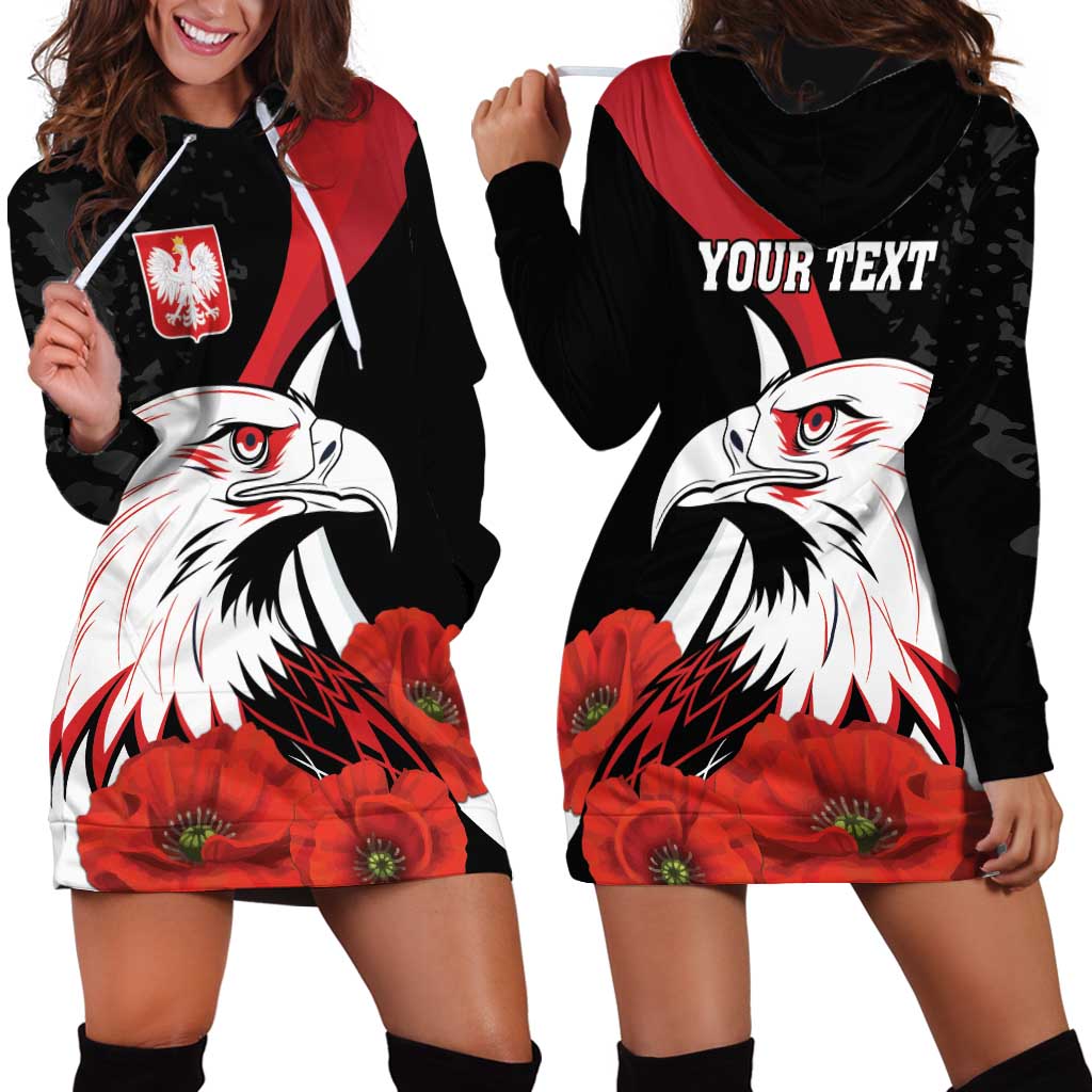 Personalized Poland Eagle Hoodie Dress Rzeczpospolita Polska Poppy Flower