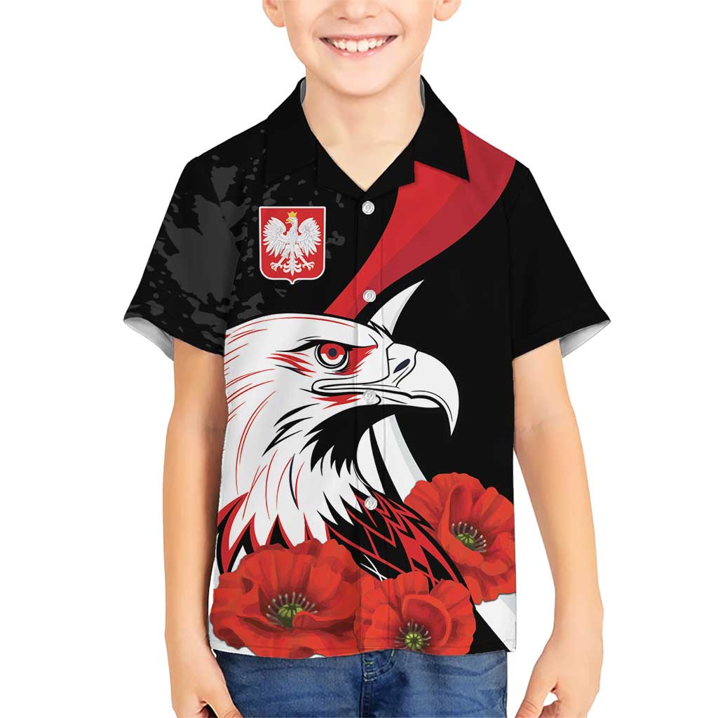 Personalized Poland Eagle Kid Hawaiian Shirt Rzeczpospolita Polska Poppy Flower