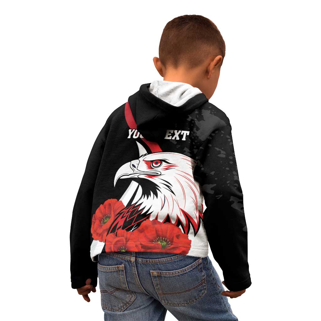 Personalized Poland Eagle Kid Hoodie Rzeczpospolita Polska Poppy Flower