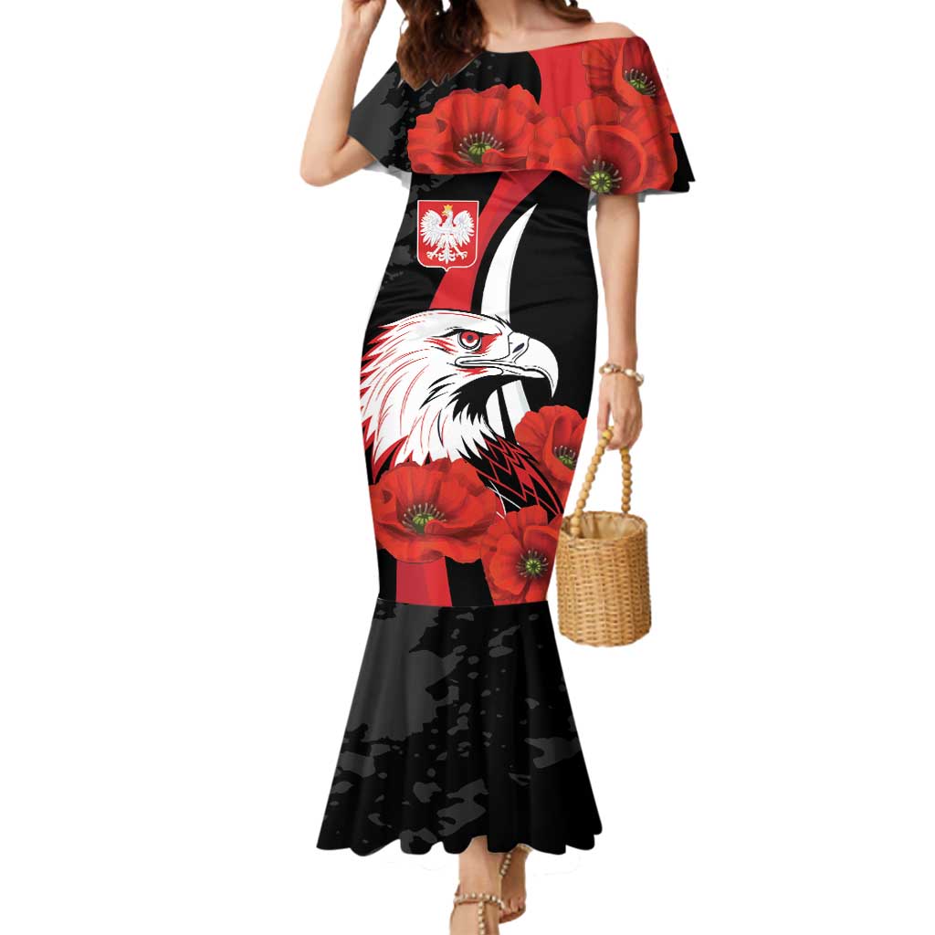 Personalized Poland Eagle Mermaid Dress Rzeczpospolita Polska Poppy Flower
