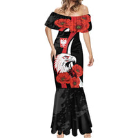 Personalized Poland Eagle Mermaid Dress Rzeczpospolita Polska Poppy Flower